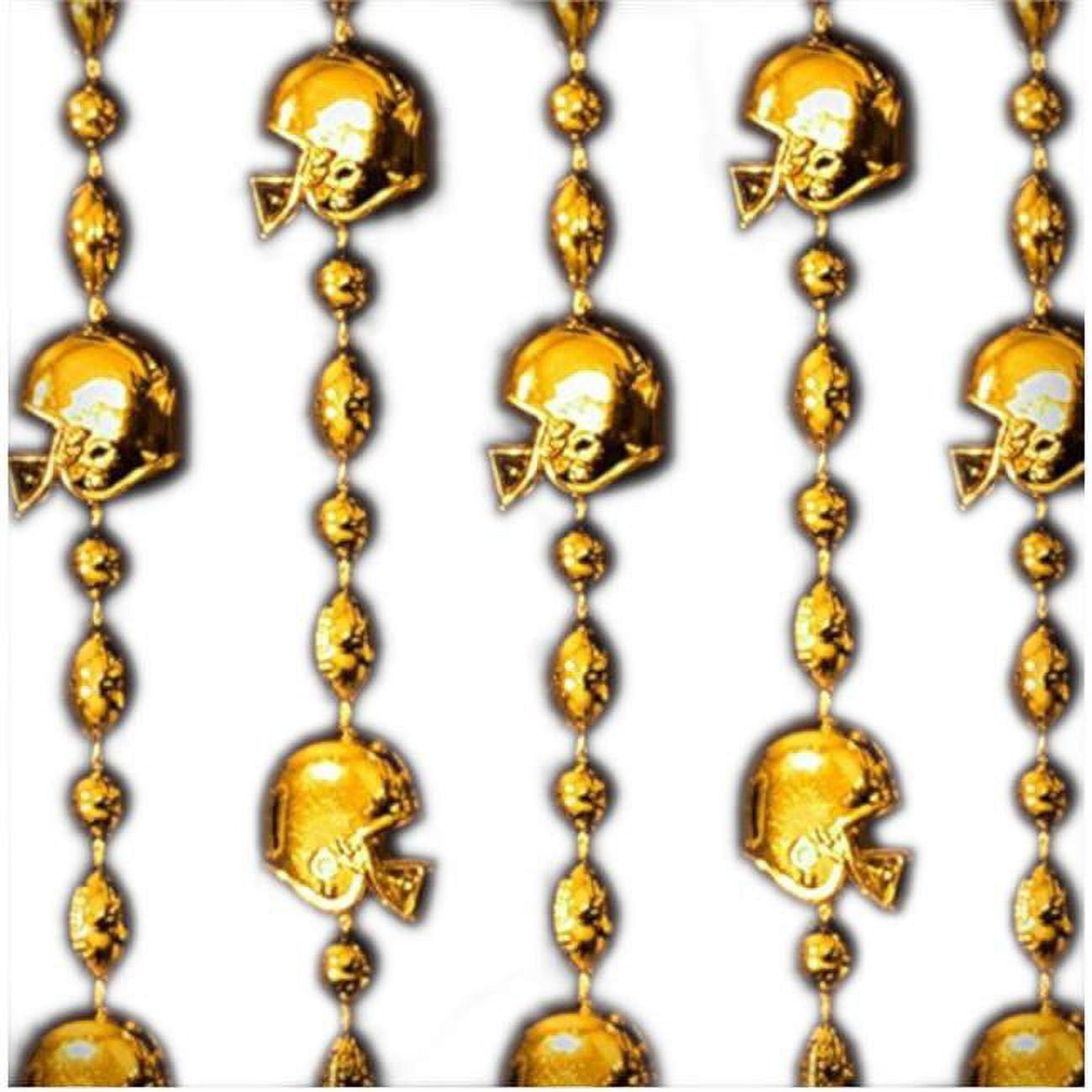 165900 Football Helmet Bead Necklaces, Gold - Pack Of 12