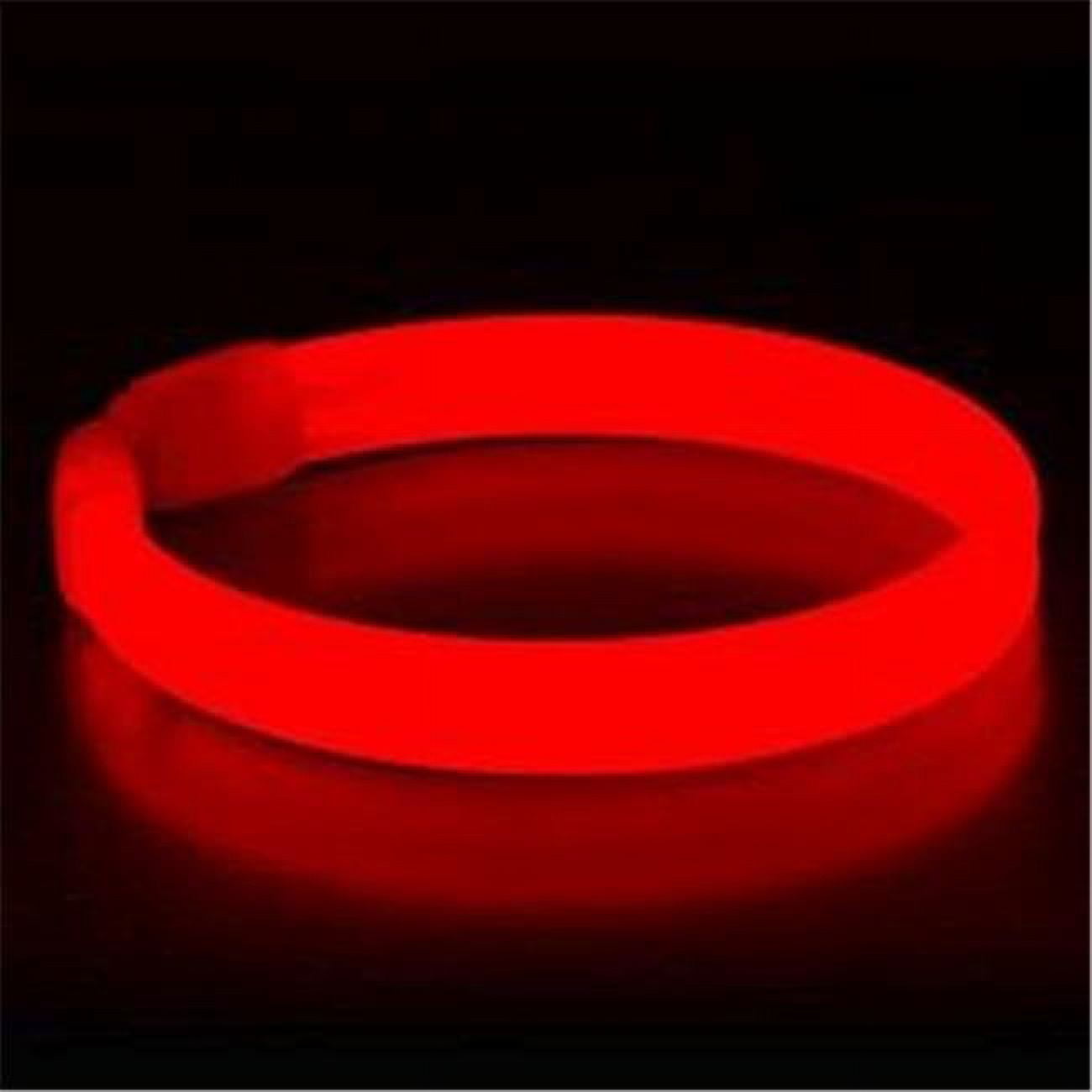 1145058 Wide Glow Stick 8 In. Bracelet, Red - Pack Of 30