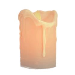 4 in. LED Dripping Wax Moving Flame Flickering Pillar Candle