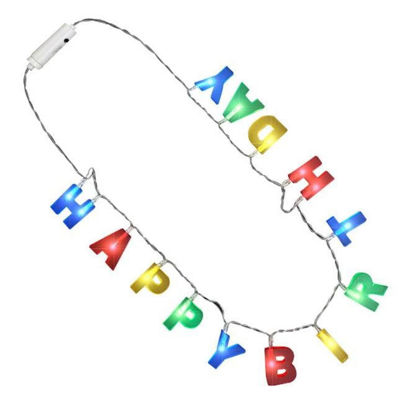 A7050 Multi Color LED Happy Birthday Lights Necklace