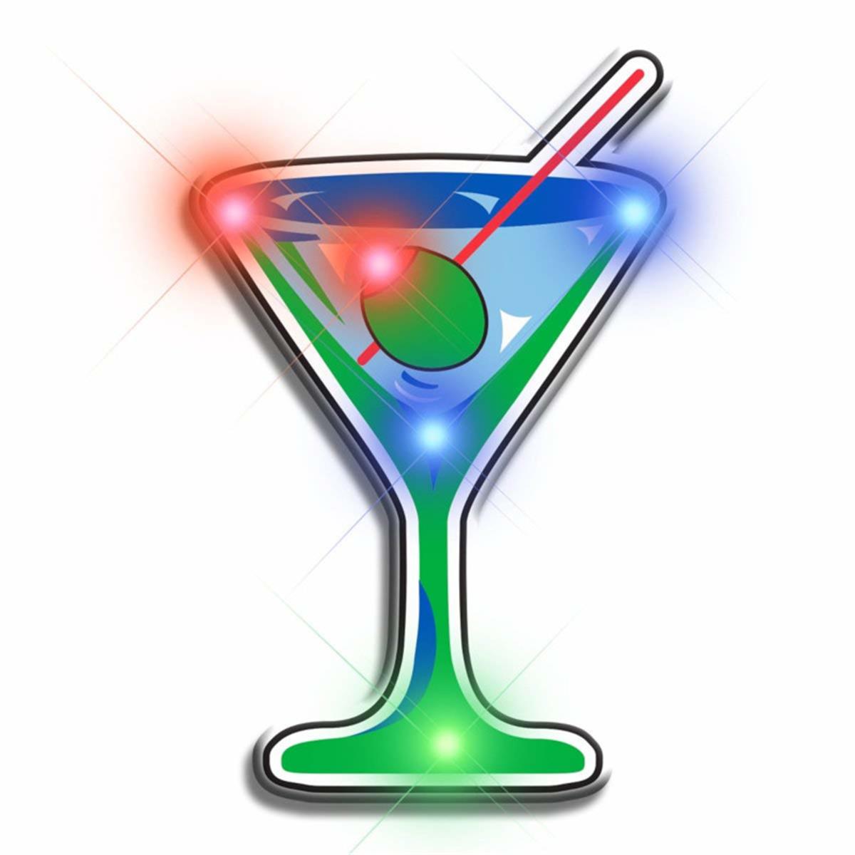 Well Martini Flashing Body Light Lapel Pins