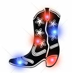 3345000 Black Cowboy Boot Flashing Body Light Lapel Pins