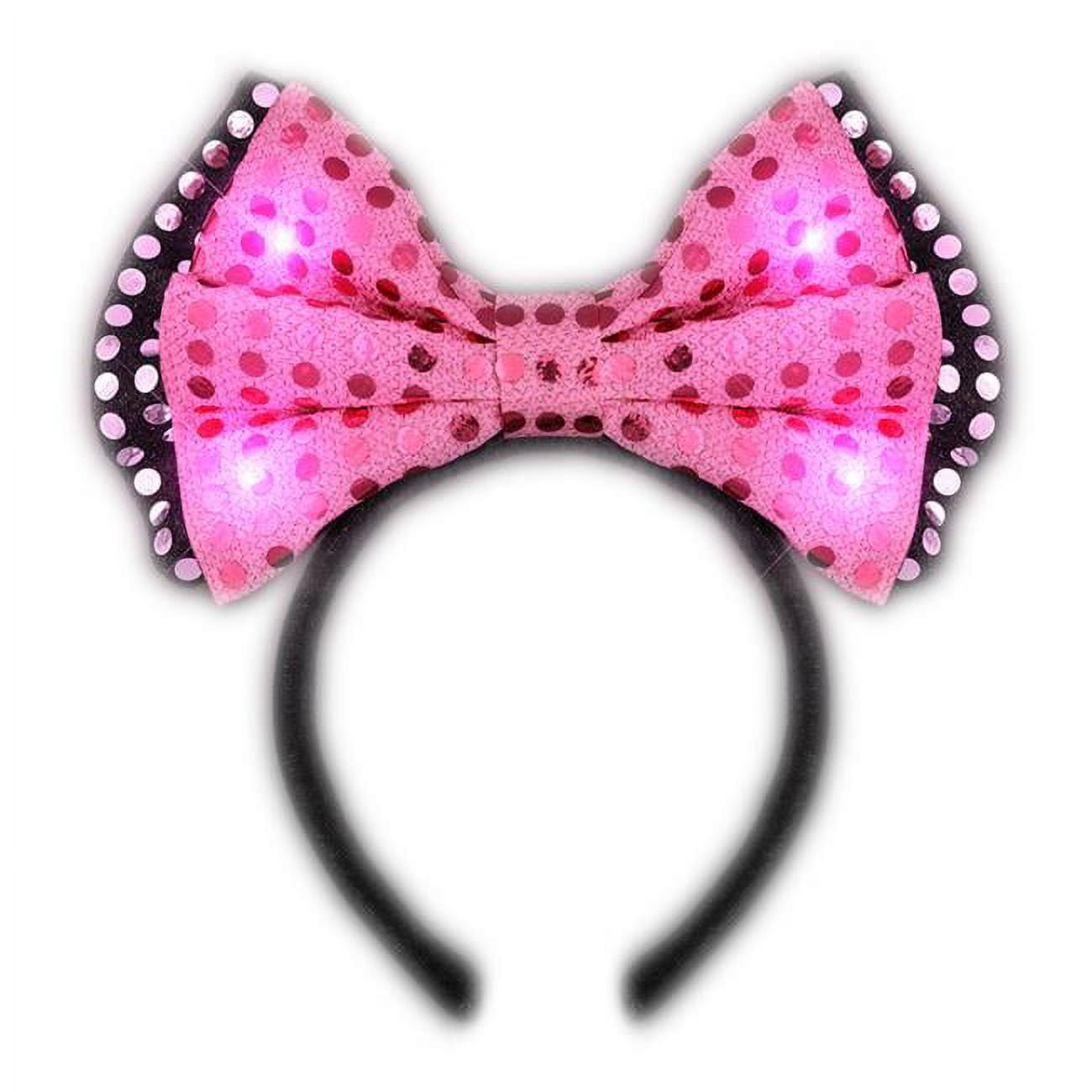 LSPBTH-PK LED Pink Sequin Bow Tie Headband