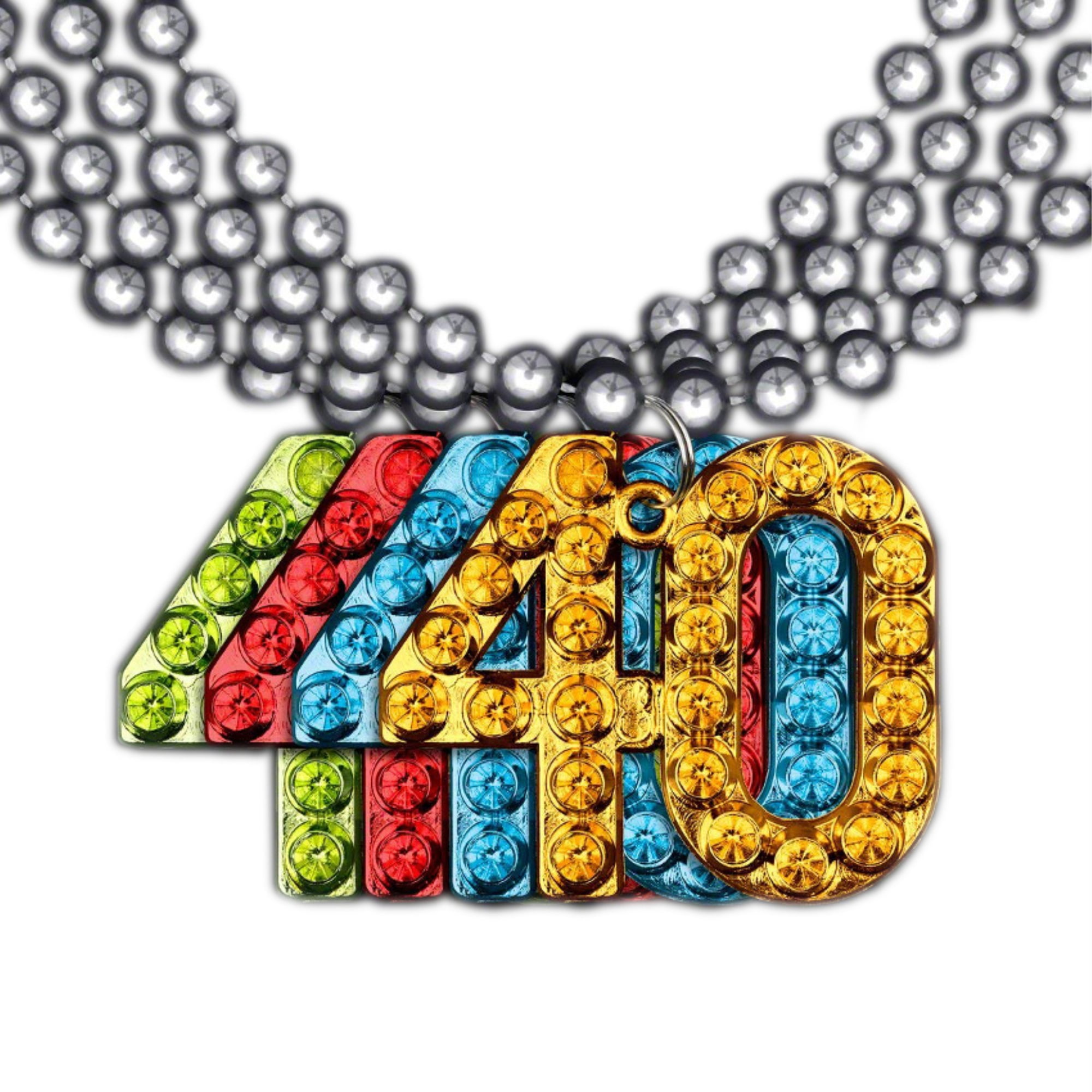 CBHBDBNAP-40 40 Charm on Beads Happy Birthday Bead Necklace, Assorted Color - Pack of 12 Unlit