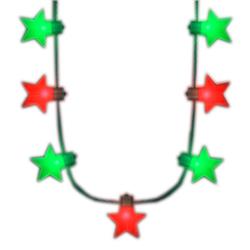 Christmas Stars Red Green LED String Lights Necklace