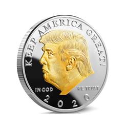 202ctcshsa 2020 Donald Trump Commemorative Silver Head Coin