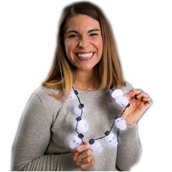 Flashing Big Bulb Skeleton Skulls Halloween Necklace
