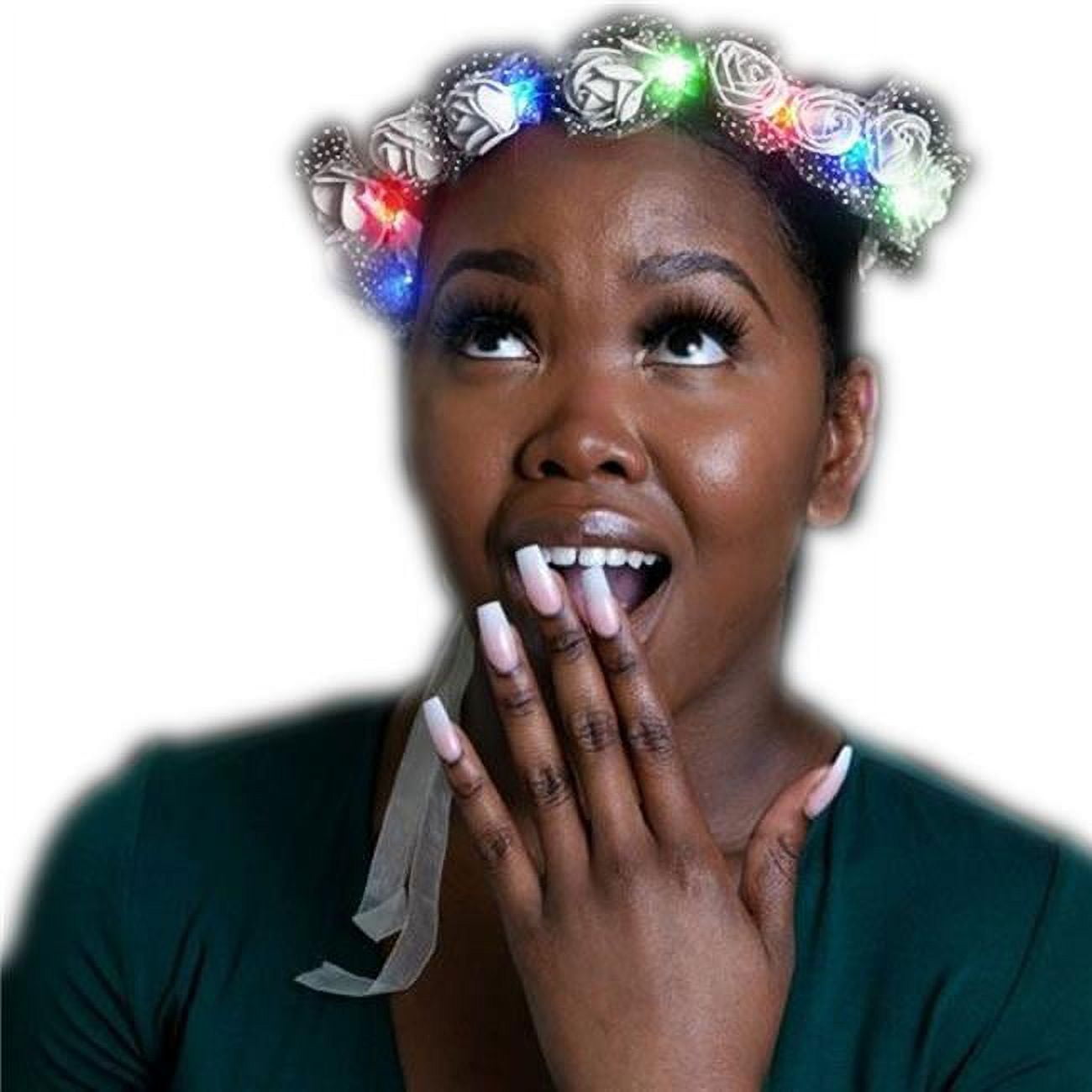 LUPRBCC-MULT Light Up Princess Rosebud Flower Crown, Multi Color