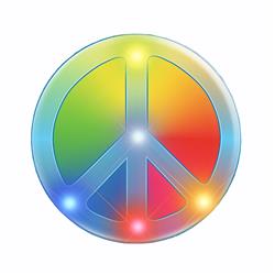 465010 Rainbow Peace Sign Necklace Flashing Body Light Necklace