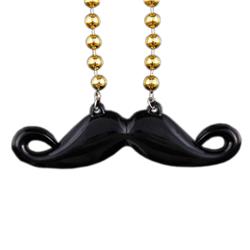 1240010 Funky Mustache Beaded Necklace - Pack Of 12