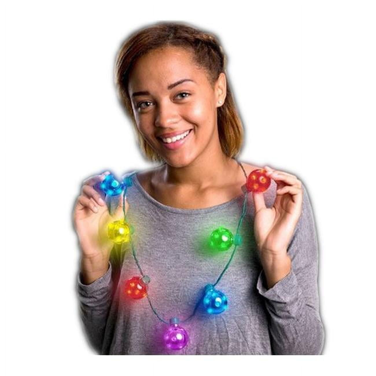 Jingle Bells String Light Christmas Necklace, Multicolor