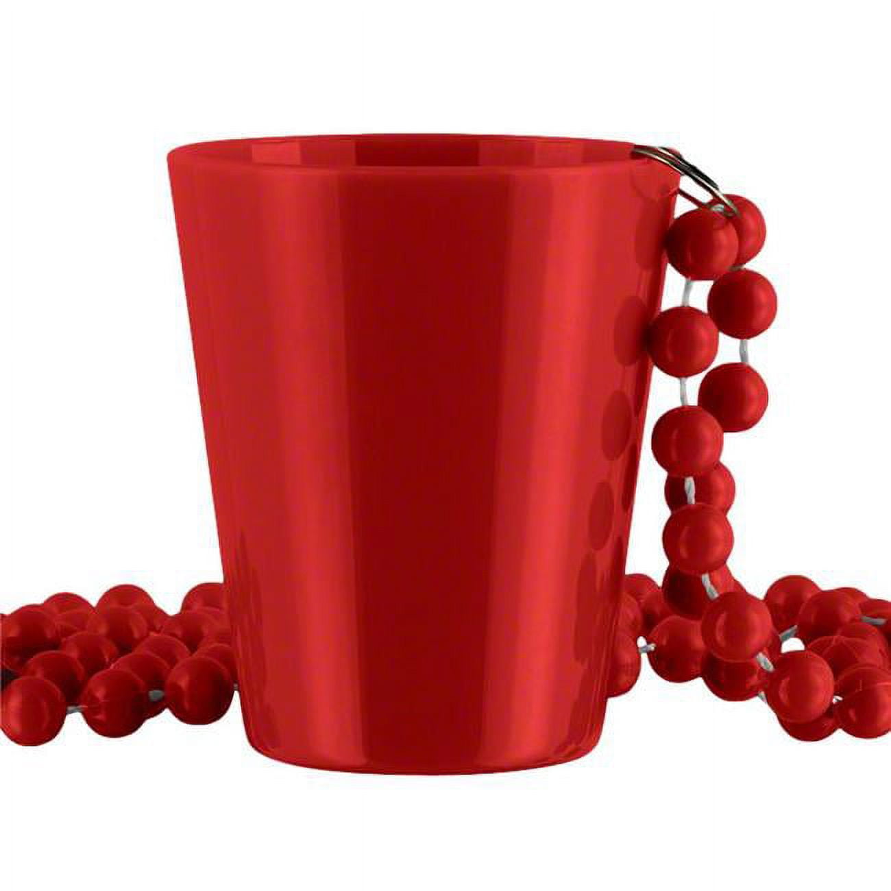 Non Light Up Red Shot Glass on Red Beaded Necklace