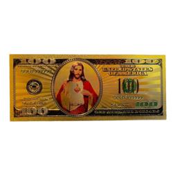 JCIOHDDP-100 Jesus Christ Image in One Hundred Dollars 24k Gold Plated Bill Collectible Banknotes for Decoration
