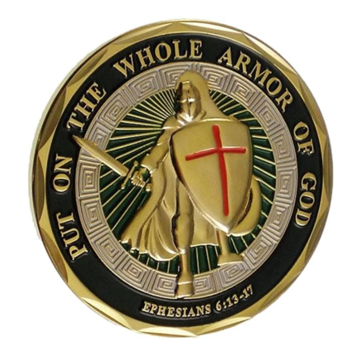 PWADCCPC Put on the Whole Armor of God Christian Gold Plated Coin
