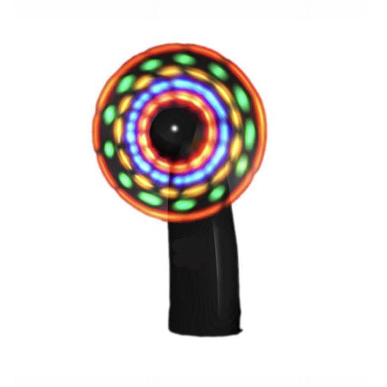 PMFH-BK Portable Light Up Mini Cooling Fan with Black Handle Battery Operated for Hot Weather