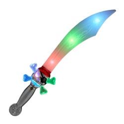 MLUPKSCS-15 Mini Light Up Pirate Knife Scimitar Cross Skull Buccaneer Sword for Cosplay Costumes