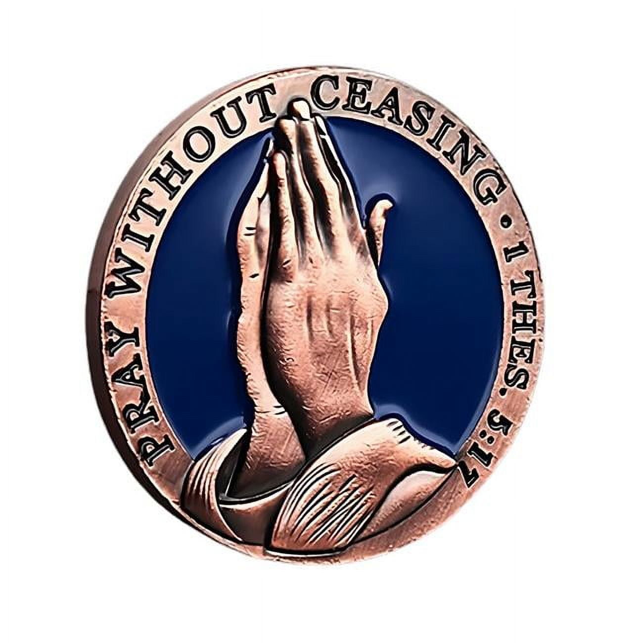 Pray Without Ceasing 1 Thessalonians 5-17 Christian Jesus Blessing Coin