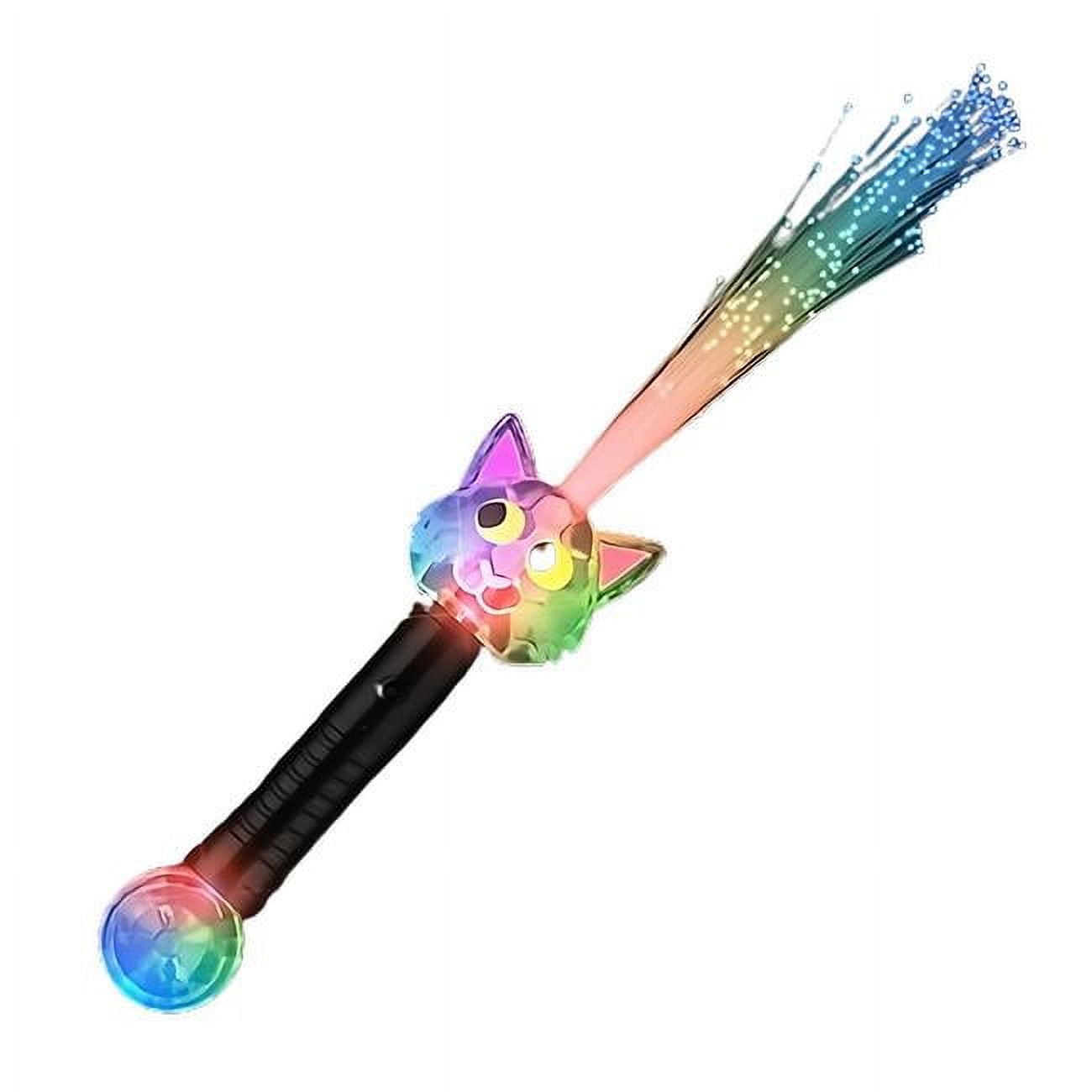 LUMFW-CAT Light Up Multi Color Fiber Optic Cat Wand with Crystal Ball