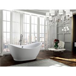 68 In. Freestanding Soaking Bathtub, Glossy White