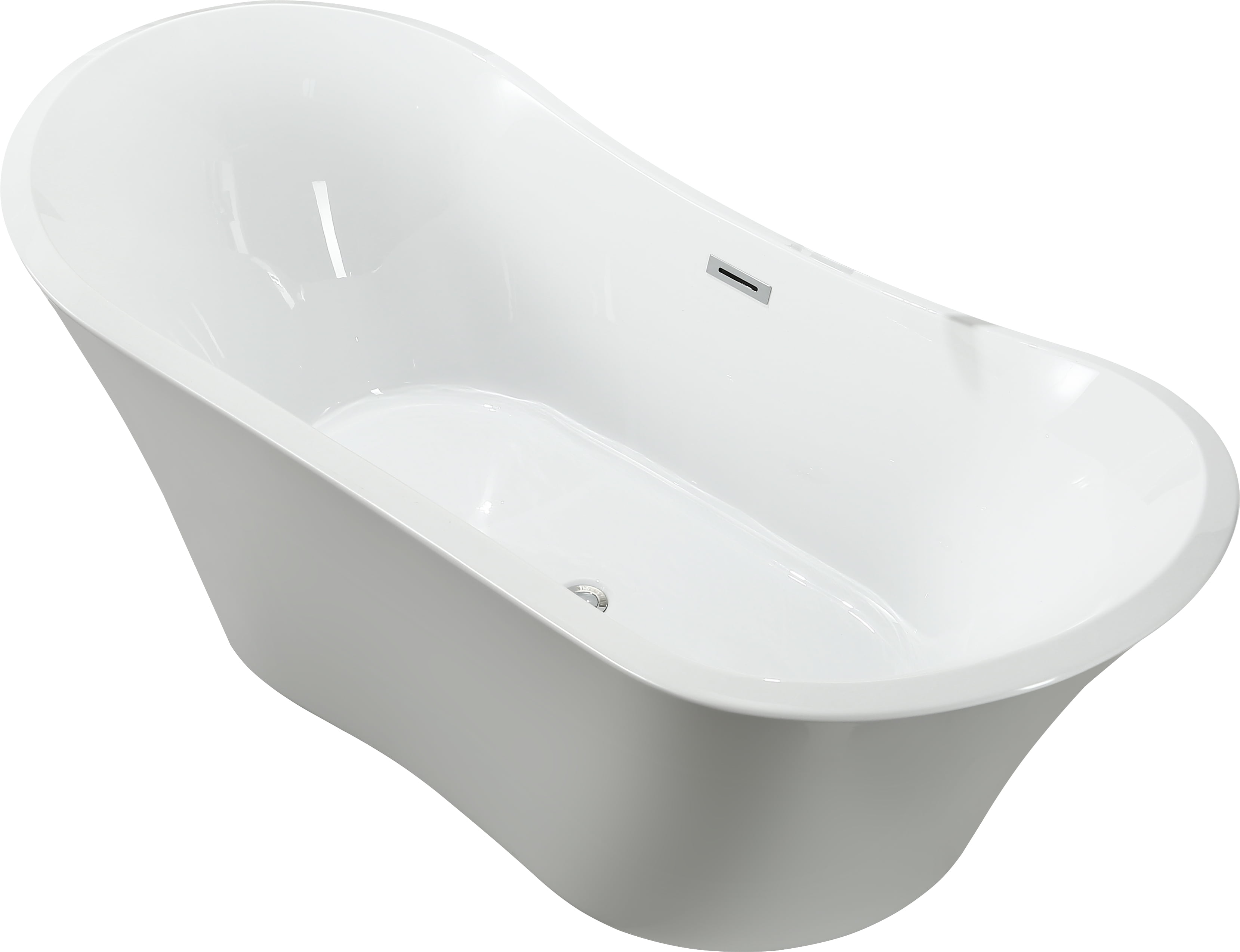 Bellaterra Home Ba6518 71 In. Freestanding Soaking Bathtub, Glossy White