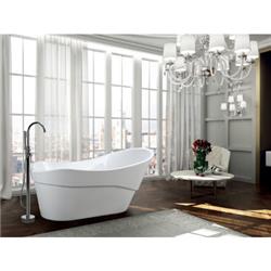 67 In. Freestanding Soaking Bathtub, Glossy White