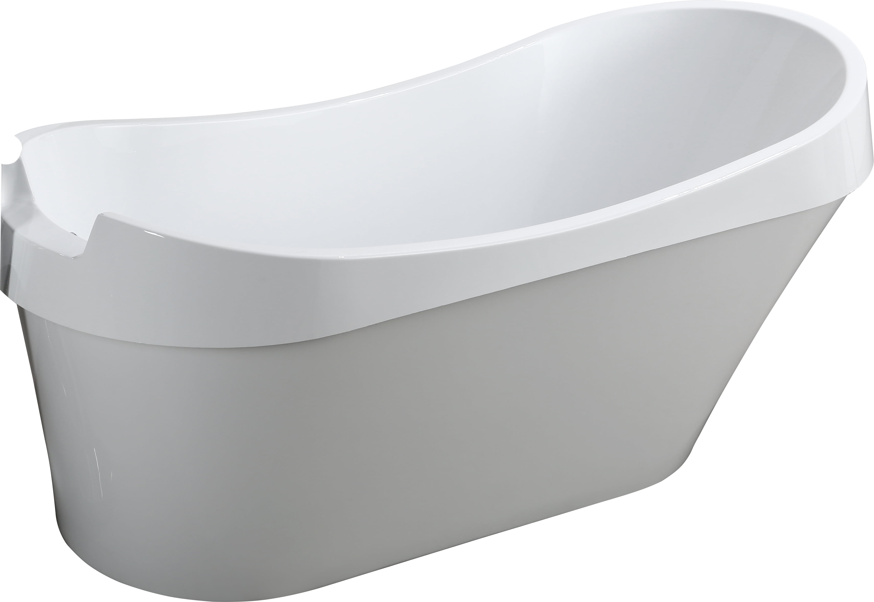 69 In. Freestanding Soaking Bathtub, Glossy White