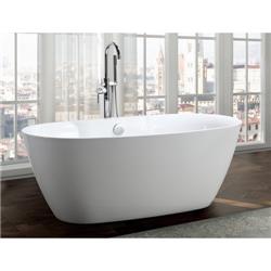 63 In. Freestanding Bathtub In Glossy White