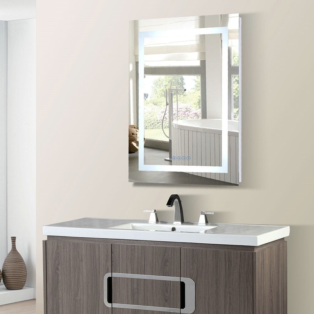 Bellaterra Home 808454-m-24 23.62 X 2.4 X 31.49 In. Rectangular Led Bordered Illuminated Mirror With Bluetooth Speakers
