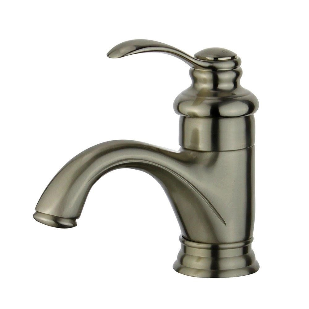 Bellaterra Home 10118a1-bn-w 2 X 4.9 X 5.9 In. Barcelona Single Hole Single Handle Bathroom Faucet With Overflow Drain, Brushed Nickel