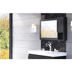 Bellaterra Home 203129-mc-br Right Opening Mirror Cabinet, Wood Black