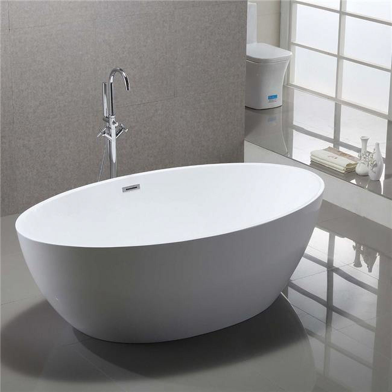 UPC 786072066150 product image for Bellaterra Home BA6834 65 in. Enna Freestanding Bathtub, Glossy White | upcitemdb.com