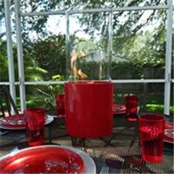 Bluworld Nf-t2door Nu-flame Doppio Rouge Tabletop Glass Cylinder Fireplace, Red