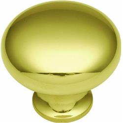 Bk13-03 Power And Beauty Knob, Polished Brass, 0.25 In.
