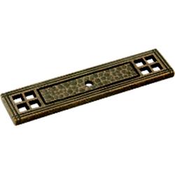 M74 Antique Kingston Solid Brass Cabinet Knob Backplate - 4.25 In.