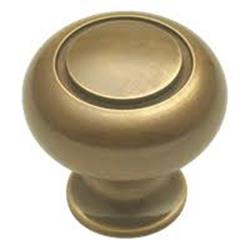 K119 Sherwood Antique Brass Power And Beauty Solid Brass Cabinet Knob - 1.25 In.