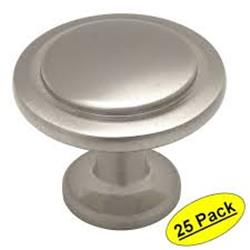K419 Satin Nickel Power And Beauty Solid Brass Cabinet Knob - 1.25 In.