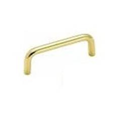 Pw354-3 Polished Brass Solid Brass Cabinet Wire Pull - 3.5 In.