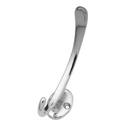 P27325-ch Chrome Modern Double Solid Brass Coat Hook - 5 In.