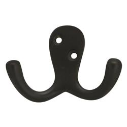 P27305-10b Oil-rubbed Bronze Double Utility Solid Brass Coat Hook - 2 In.