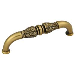 D9-06 Acanthus Center To Center Handle Cabinet Pull, Winchester Brass - 5 In.