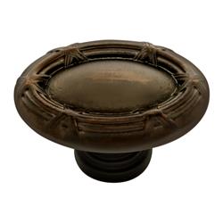 P3620-rb Ribbon And Reed Long Oval Cabinet Knob, Refined Bronze - 1.62 In.