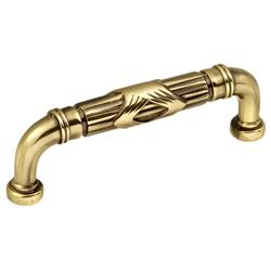 P3622-07 Ribbon And Reed Center To Center Handle Cabinet Pull, Sherwood Antique Brass - 3.75 In.