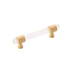 B076306gf-bgb 3.75 In. Chrysalis Pull, Brushed Golden Brass With Frosted Glass