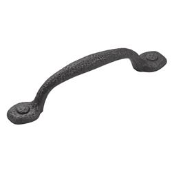 P3000-bi-10b 3.75 In. Refined Rustic Center To Center Pull, Black Iron - Pack Of 10