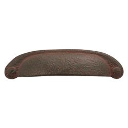 P3004-ri-25b 3 & 3.75 In. Refined Rustic Center To Center Cup Pull, Rustic Iron - Pack Of 25