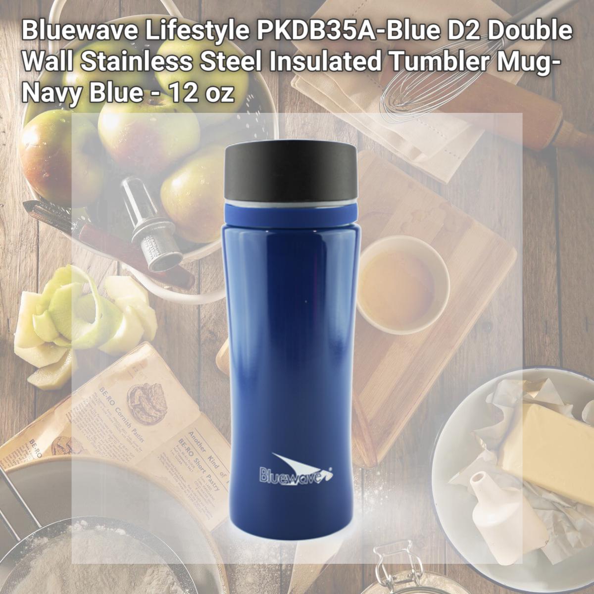 Picture of Bluewave Lifestyle PKDB35A-Blue D2 Double Wall Stainless Steel Insulated Tumbler Mug- Navy Blue - 12 oz