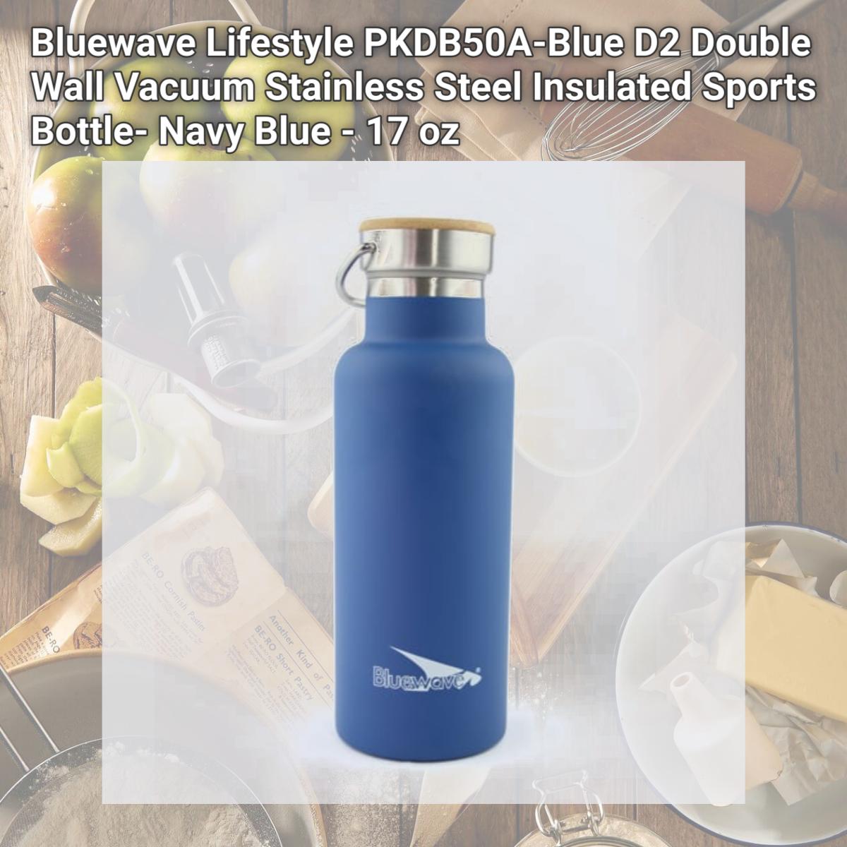 Picture of Bluewave Lifestyle PKDB50A-Blue D2 Double Wall Vacuum Stainless Steel Insulated Sports Bottle- Navy Blue - 17 oz