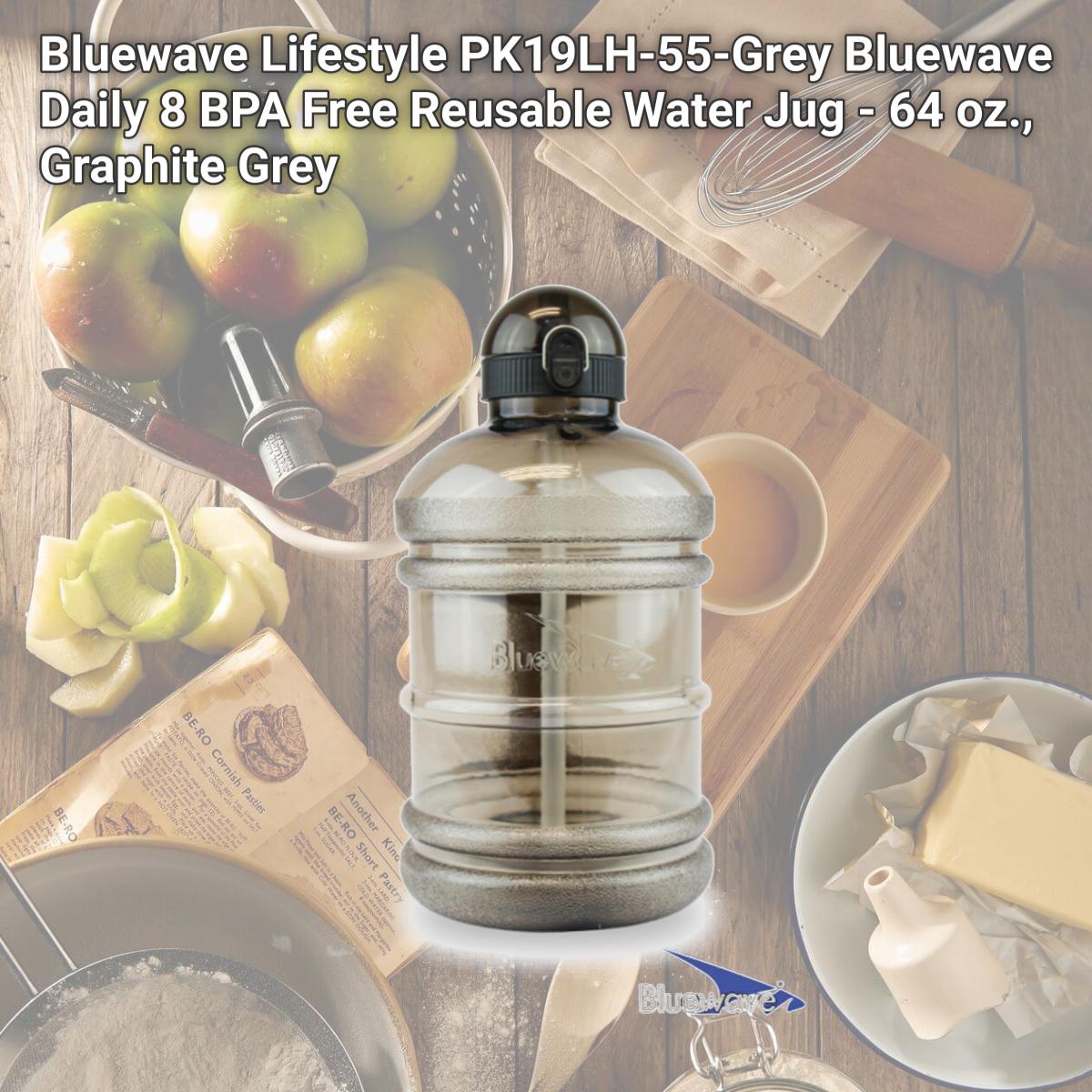 Picture of Bluewave Lifestyle PK19LH-55-Grey Bluewave Daily 8 BPA Free Reusable Water Jug - 64 oz., Graphite Grey