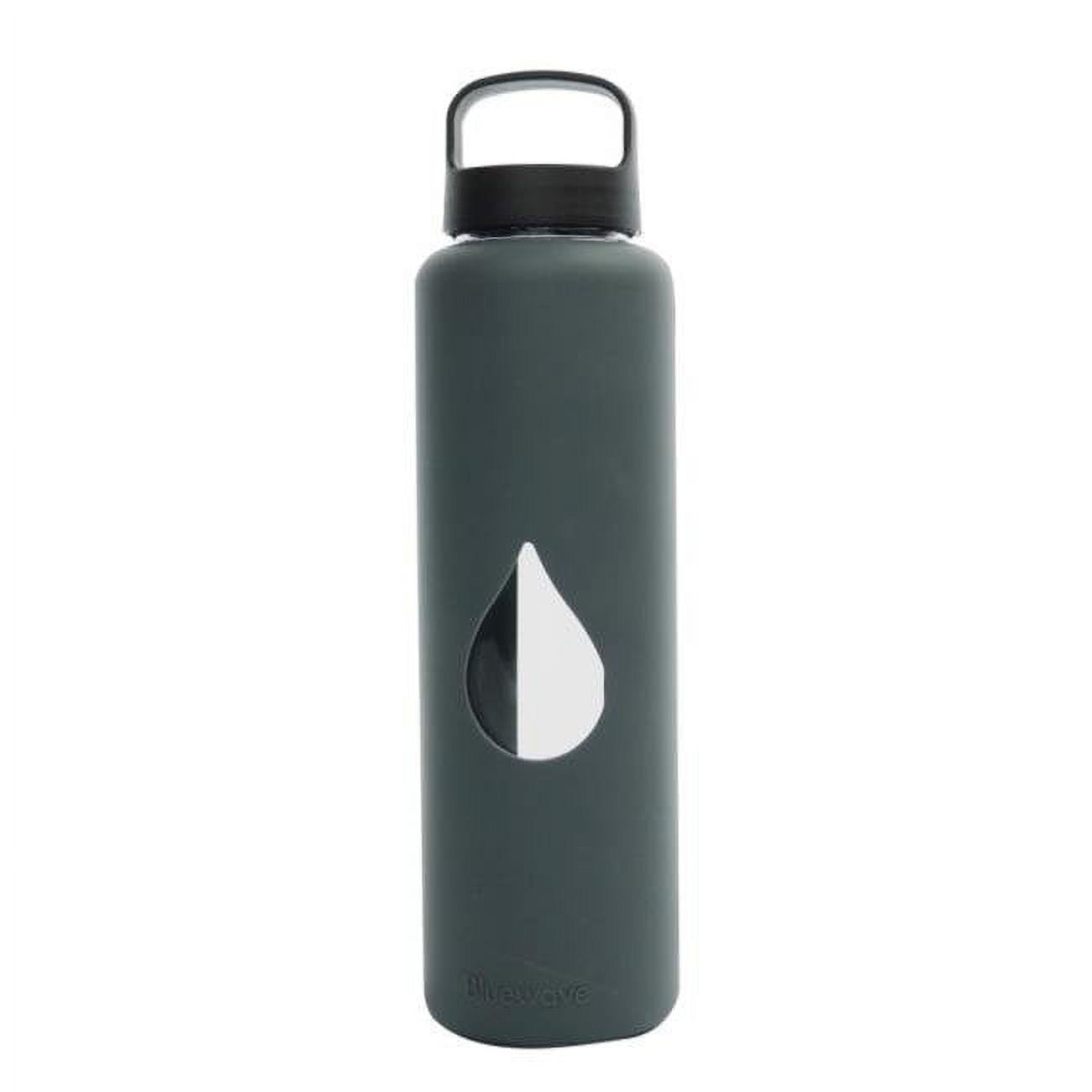Gg150lc-grey 750ml Reusable Glass Water Bottle With Loop Cap And Free Silicone Sleeve - Graphite