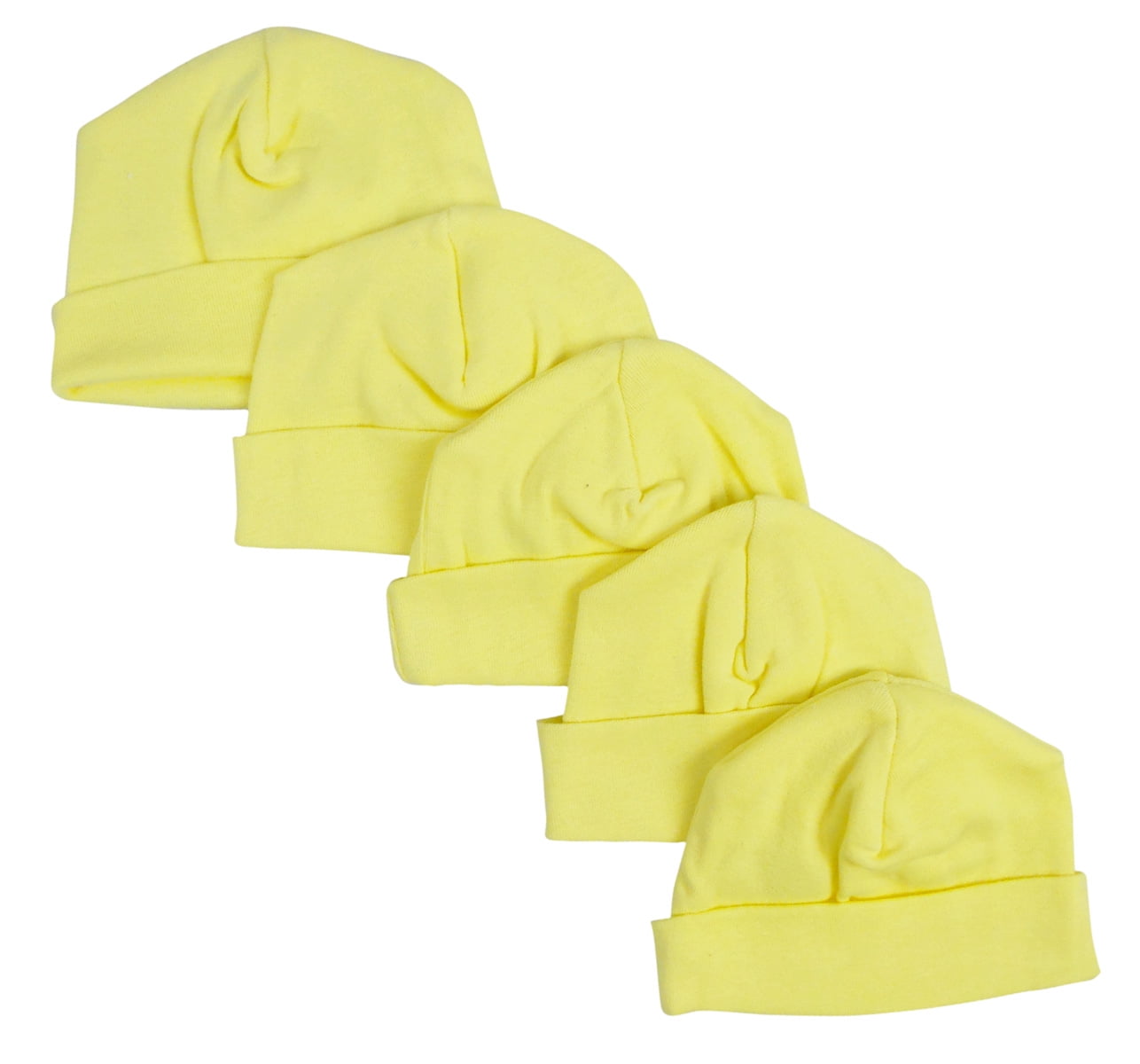 Baby Cap, Yellow - Pack Of 5